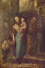 Honore Daumier  - Peintures - Dans la rue