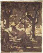 Honore Daumier  - paintings - Lesender