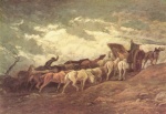 Honore Daumier  - Bilder Gemälde - Pferdezug