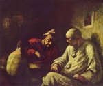 Honore Daumier  - Peintures - Le repos des saltimbanques