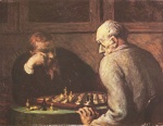 Honoré Daumier  - paintings - Schachspieler