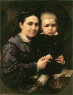 Anselm Feuerbach - paintings - Bildnis einer Dame mit Kind