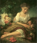 Anselm Feuerbach - Peintures - Jeune bouquetière