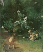 Anselm Feuerbach - paintings - Boccia spielende Kinder