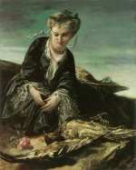 Anselm Feuerbach - paintings - Das Maedchen mit dem toten Vogel
