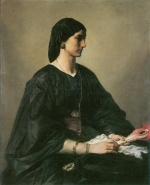 Anselm Feuerbach  - Peintures - Nanna en Virginie ou Dame en noir