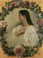Anselm Feuerbach  - Peintures - Nanna avec couronne de fleurs