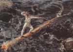 Akseli Gallen Kallela - paintings - Der Baumstammschwimmer