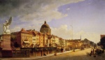Eduard Gaertner - Bilder Gemälde - Ansicht der Rückfront der Häuser an der Schlossfreiheit in Berlin