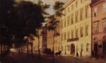 Eduard Gaertner - paintings - Berliner Hotel Saint Petersbug Unter den Linden