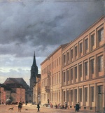 Eduard Gaertner - Peintures - Rue du cloître et  église paroissiale