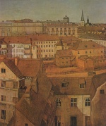 Eduard Gaertner - Bilder Gemälde - Panorama vom Dach der Friedrichwerderschen Kirche aus