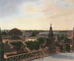 Eduard Gaertner  - Bilder Gemälde - Panorama von Berlin vom Dach der Friedrichswerderschen Kirche aus