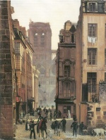 Eduard Gaertner  - Peintures - Rue Neuve Notre-Dame à Paris