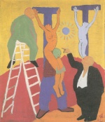 Wilhelm Morgner - paintings - Kreuzabnahme mit Mann mit Frack