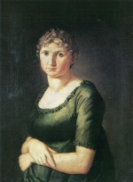 Philipp Otto Runge - Peintures - Portrait de Pauline en robe verte