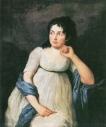 Philipp Otto Runge - Peintures - Portrait de Pauline en robe blanche