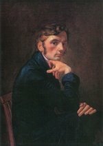 Philipp Otto Runge - Peintures - Autoportrait en redingote bleue