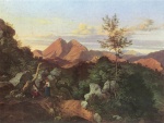 Adrian Ludwig Richter - paintings - Abend in den Apenninen