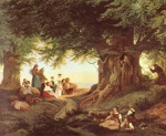 Adrian Ludwig Richter - paintings - Abendandacht im Walde