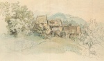 Adrian Ludwig Richter - Peintures - Village de Bohême