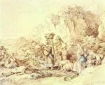 Adrian Ludwig Richter - paintings - Heimkehr der Landleute nach Civitella