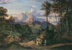 Adrian Ludwig Richter  - paintings - Rocca di Mezzo im Sabinergebirge
