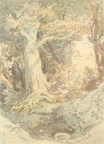 Adrian Ludwig Richter  - Peintures - Famille de bergers se reposant dans la forêt