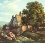 Adrian Ludwig Richter  - Peintures - Eglise Sainte-Anne à Graupen en Bohême