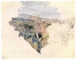 Adrian Ludwig Richter  - Peintures - Tivoli avec temple de la Sibylle