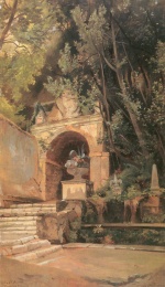 Edmund Friedrich Kanoldt - Peintures - Villa d'Este à Tivoli