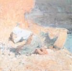Robert Sterl - Peintures - La casseuse de cailloux