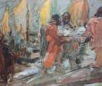Robert Sterl - Peintures - Porteurs sur la Volga