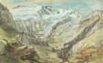 Carspar Wolf - Peintures - Vue sur la vallée de Lauental avec glaciers et mont Geltenhorn