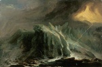Carspar Wolf - Peintures - Les orages et la foudre sur le glacier de Grindwald