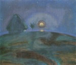 Walter Gramatté - Peintures - Lever de lune  à Hiddensoe