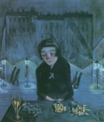 Walter Gramatté - paintings - Müdes Blumenmädchen (Sonia Gramatte)