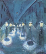 Walter Gramatté - paintings - Nächtliche Strasse