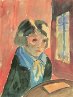 Walter Gramatté - paintings - Papageienmädchen (Sonia Gramatte)