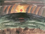 Walter Gramatte  - Peintures - Coucher de soleil à Ahrenshoop