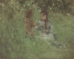 Berthe Morisot - Peintures - Femme et enfant dans le jardin à Bougival