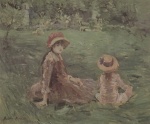 Berthe Morisot - Peintures - Dans le jardin à Maurecourt