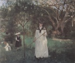 Berthe Morisot  - Bilder Gemälde - Schmetterlingsjagd