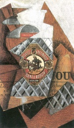 Juan Gris - paintings - Die Flasche Anis del Mono