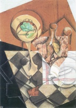 Juan Gris - paintings - Fruchtschale und Karaffe