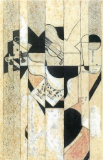 Juan Gris  - paintings - Gitarre und Glas