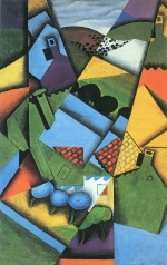 Juan Gris  - Peintures - Paysage avec maisons à Céret