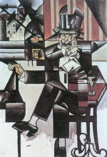 Juan Gris  - paintings - Mann im Cafe