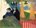 Paul Gauguin - Bilder Gemälde - Alte Jungfern durchqueren einen winterlichen Garten in Arles
