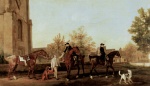 George Stubbs - Peintures - Les chasseurs quittent Southill